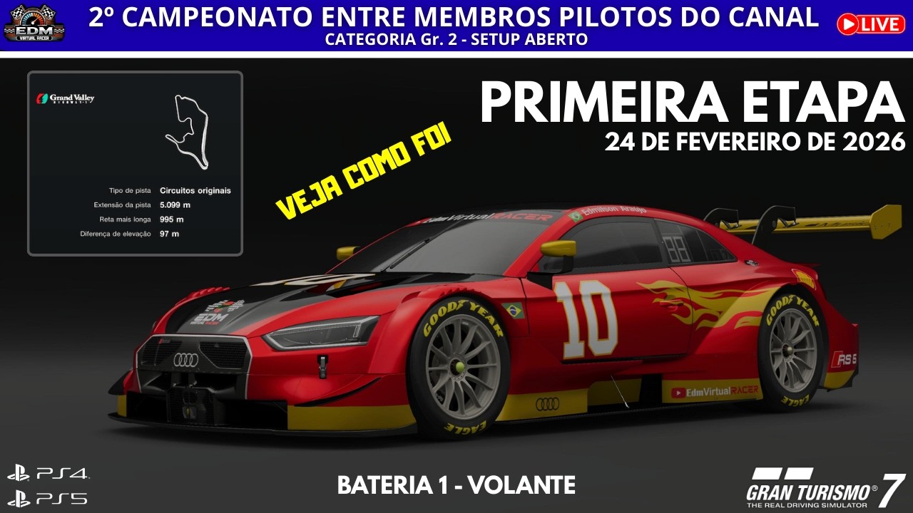 Primeira Etapa do 2º Campeonato entre Membros do Canal de GT7 | Gran Valley #gt7 #ps4 #ps5 #games