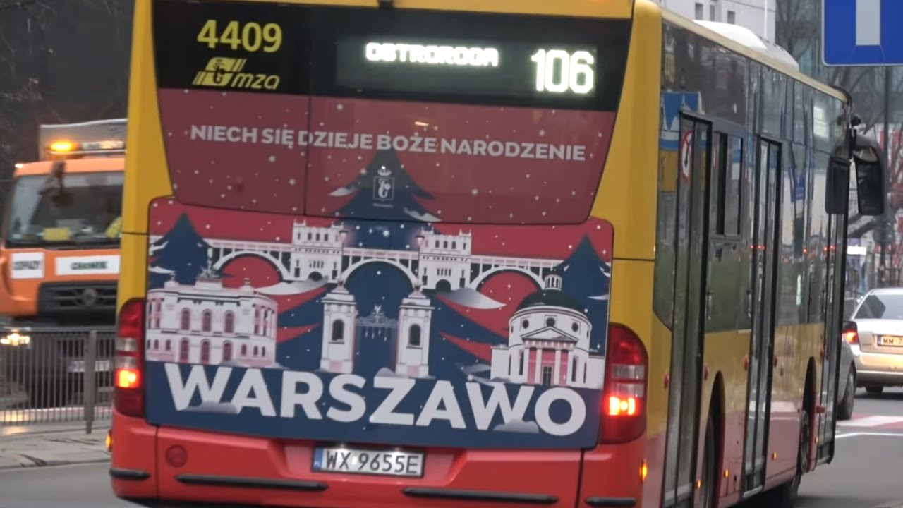 Bus Ride in Warsaw, Poland 🚌 106 from Królewska to Jana Pawła II / Grzybowska