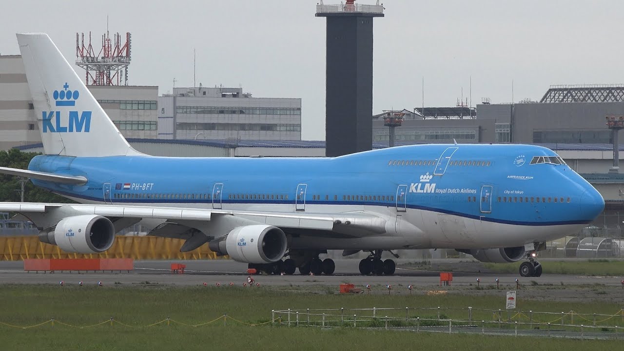 KLM Royal Dutch Airlines Boeing 747-400 PH-BFT Landing and Takeoff [NRT/RJAA]