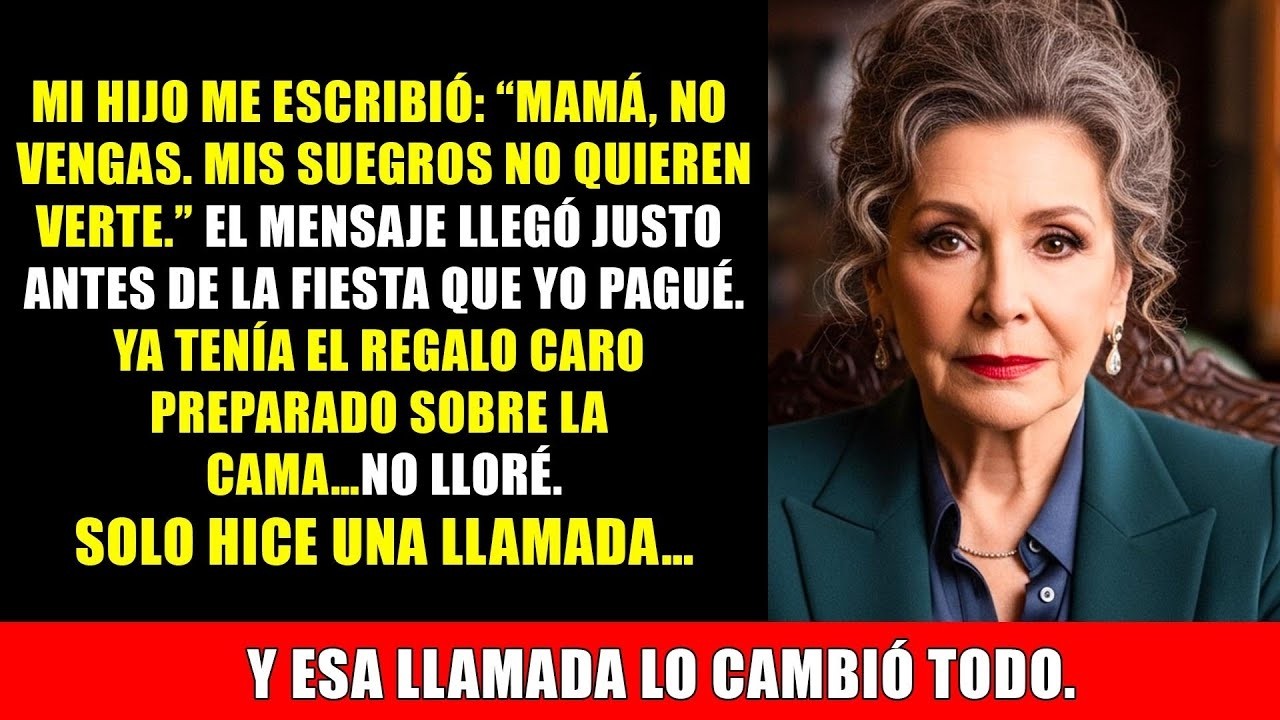 Antes de la fiesta que pagué, mi hijo  “Mamá, no vengas”  Tus suegros te rechazan  Llamé y acabó