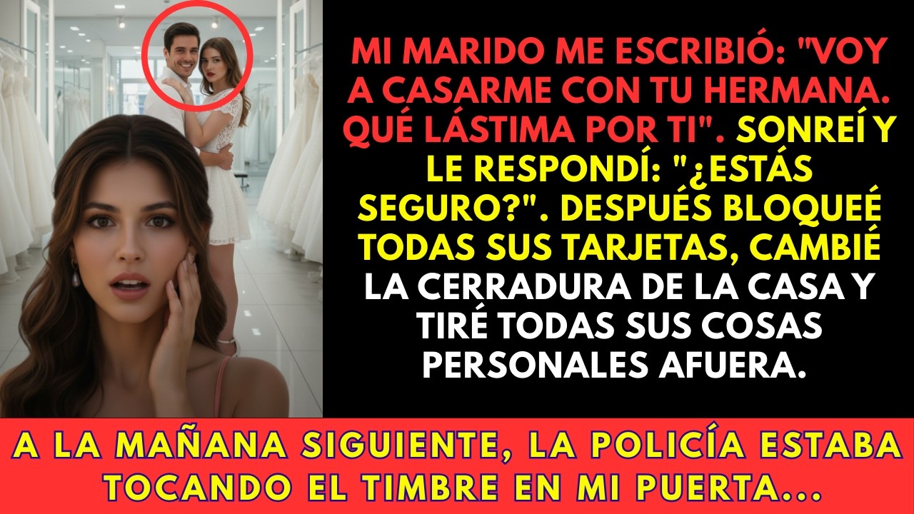 MI ESPOSO ME ESCRIBIÓ: “VOY A CASARME CON TU HERMANA”. SONREÍ Y RESPONDÍ: “¿ESTÁS SEGURO?” Y…