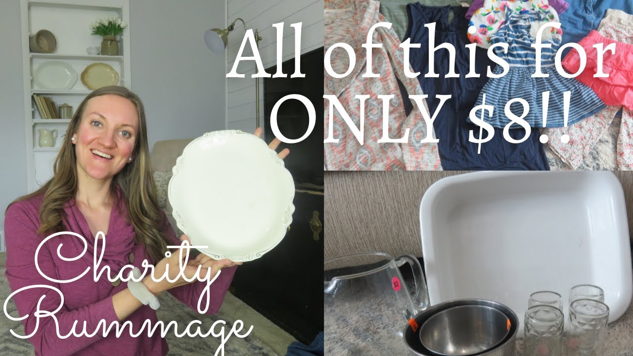 Thrift with me and haul | Charity rummage sale | Everything for only $8