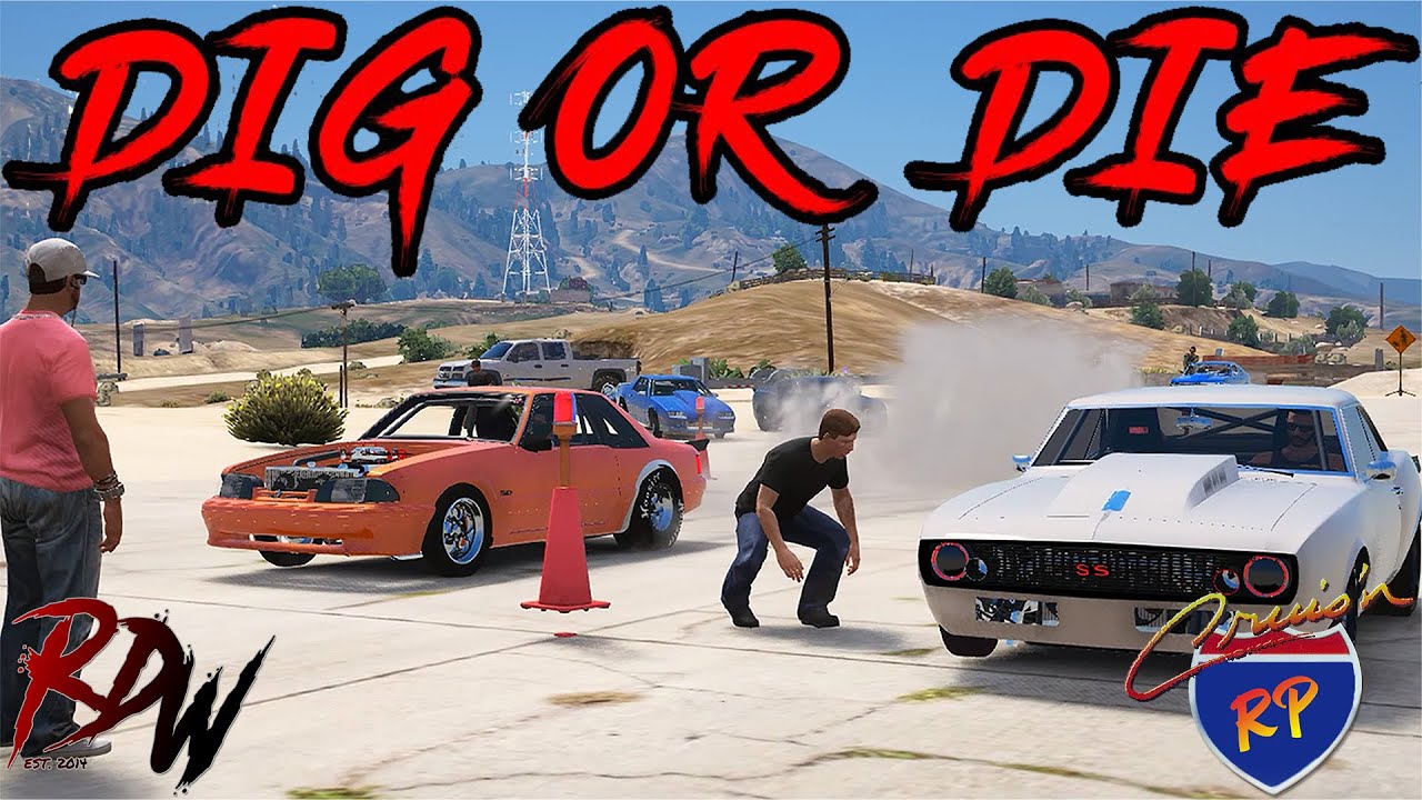 Sketchy No Prep Small Tire Drag Racing From DIG OR DIE | GTAV Online RP FiveM