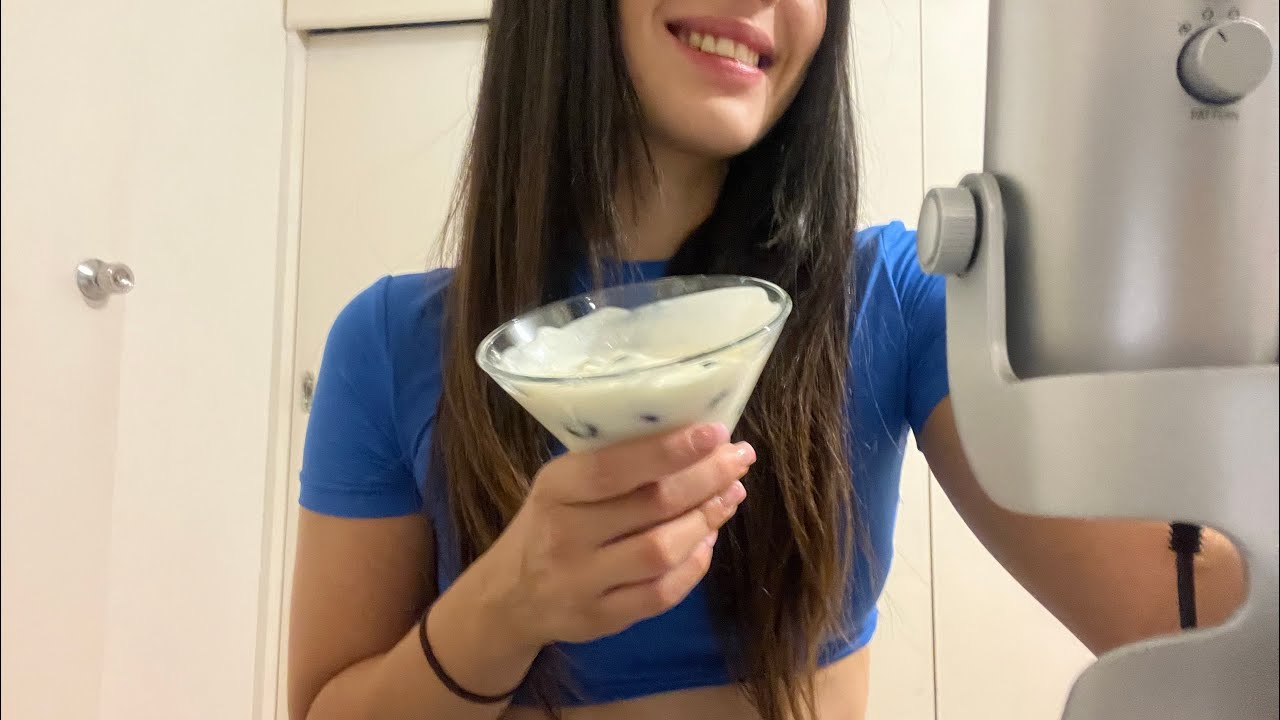 ASMR| Comiendo yogur con prote  💪💃