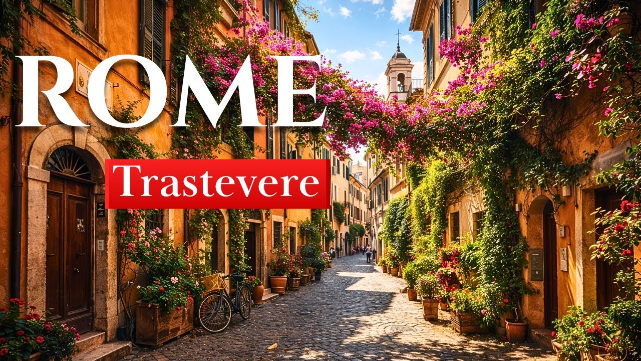 🇮🇹 Trastevere : The Real Rome! Walking Tour With Subtitles 4k HDR