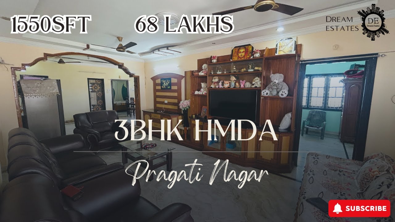 1550sft HMDA 3bhk 68 Lakhs Flat for sale in Pragati nagar Contact 7989694692