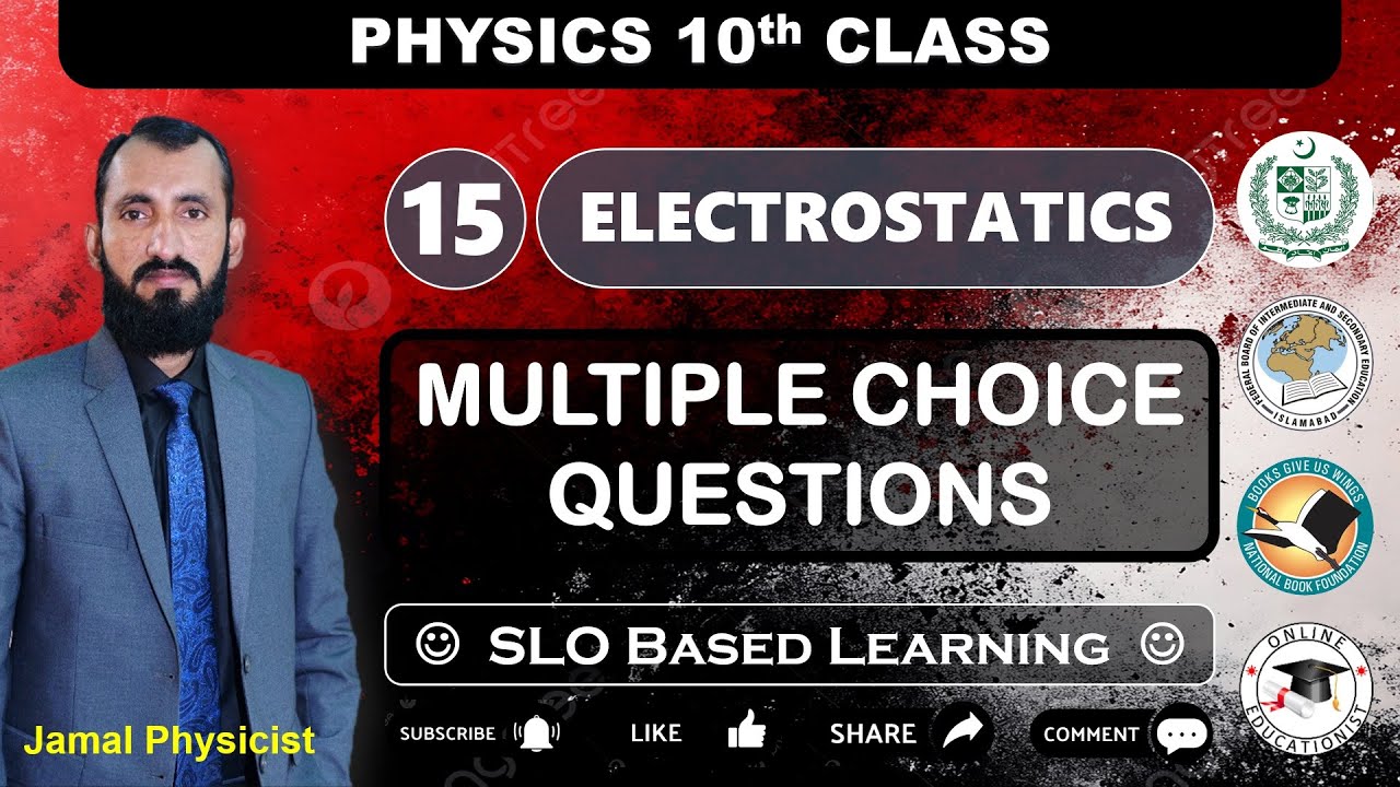 Multiple Choice Questions | Chapter 15 Electrostatics | 10th Physics NBF | New Book | FBISE