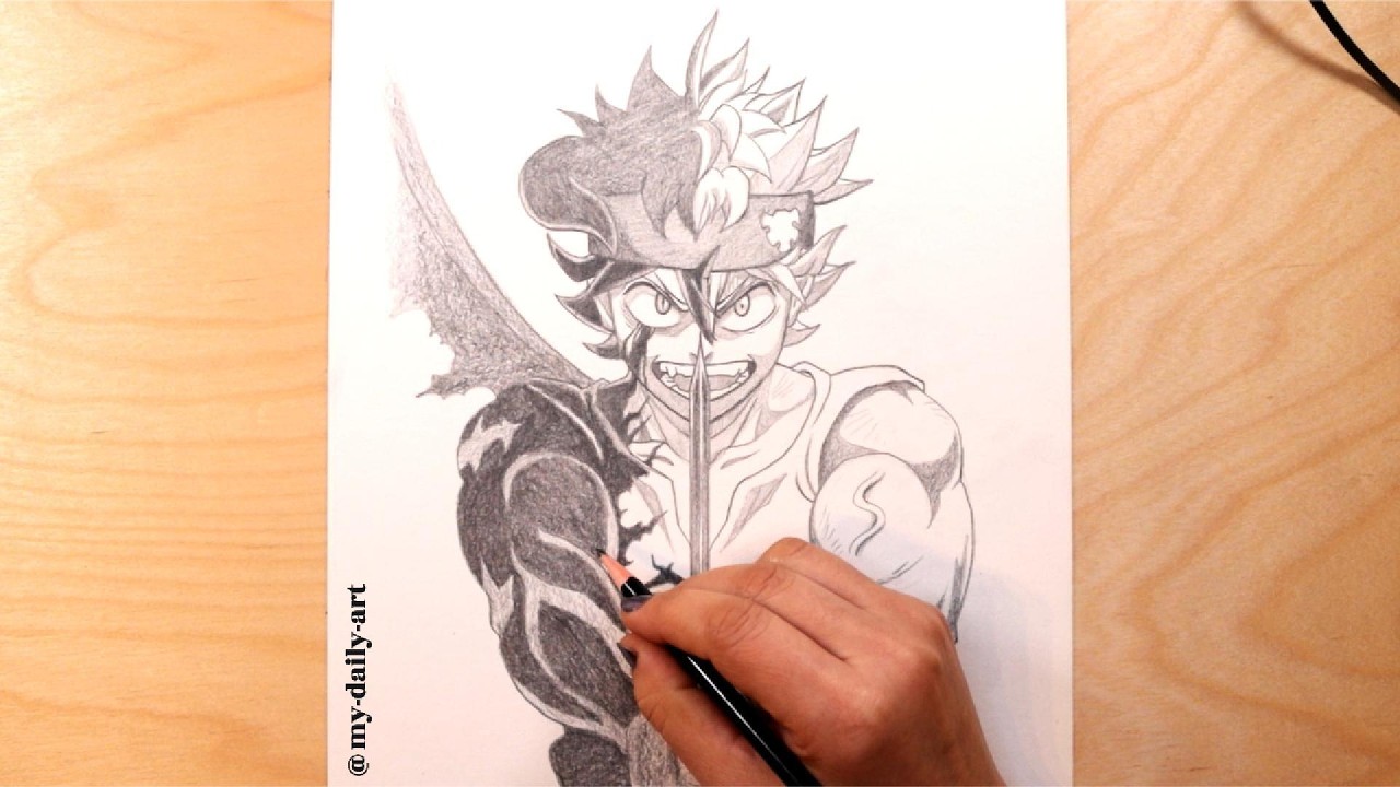 How to Draw Black Asta Step by Step | Black Clover Drawing⚔️