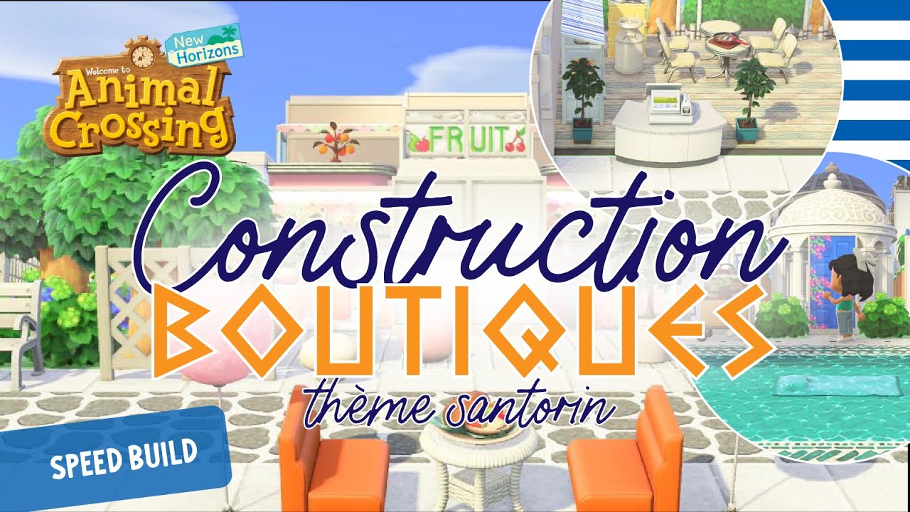 Construction de bâtiments sur mon île Santorin - Speed build - Animal Crossing New Horizon