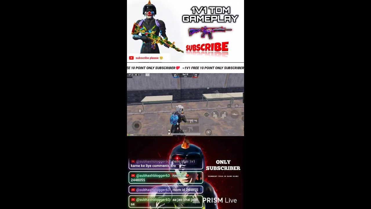 1v1 tdm room challenge 💀 #bgmi #bgmilive