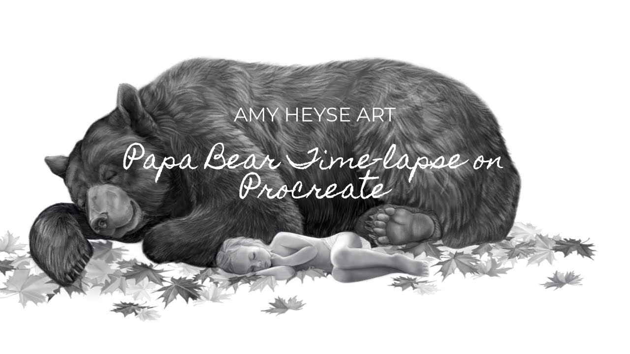 “Papa Bear” Procreate Digital Drawing Time-lapse by Amy Heyse