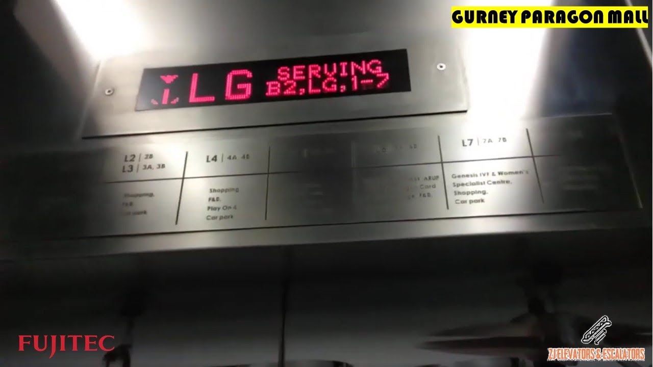 A Morning Ride of 2 Fujitec Scenic Elevators at Gurney Paragon Mall, Penang, Malaysia.