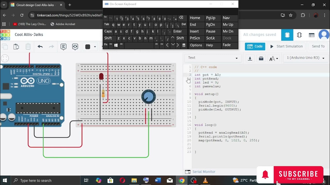 HOW TO CONTROL LED BRIGHTNESS WITH POTENTIOMETER USING ARDUINO