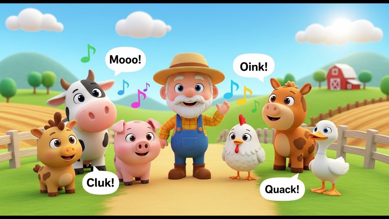 Old MacDonald Had a Farm 🚜 | Fun Animal Sounds for Babies