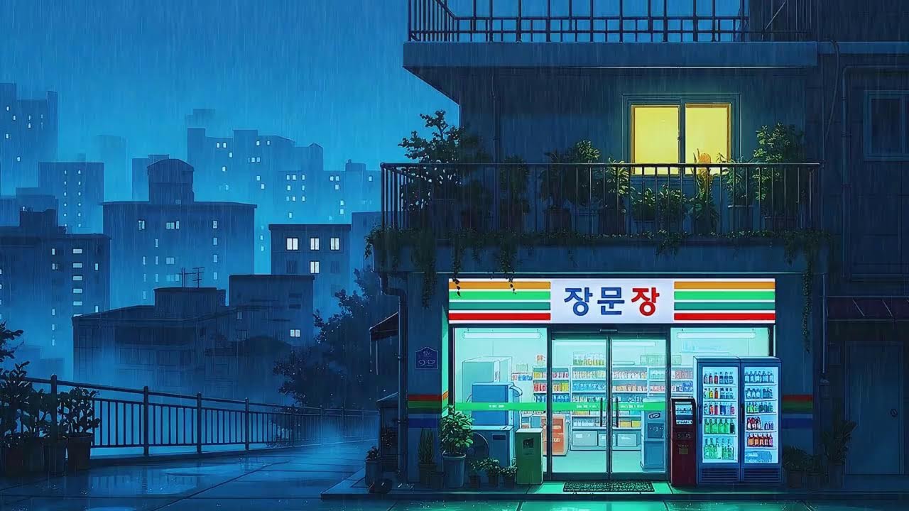 Rain Sounds x Lofi for Study in a Quiet Korean Night to Block Distractions 😌