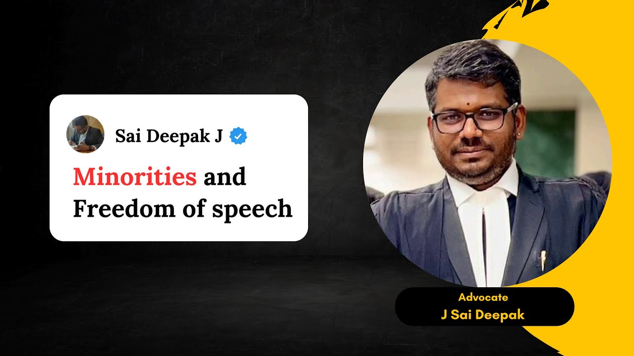 J Sai Deepak speech on Religious Minorities and Freedom of speech