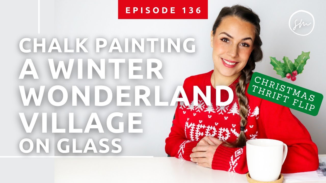 Chalk Painting On Glass | DIY Christmas Village Display | WINTER WONDERLAND | Christmas Decor Idea