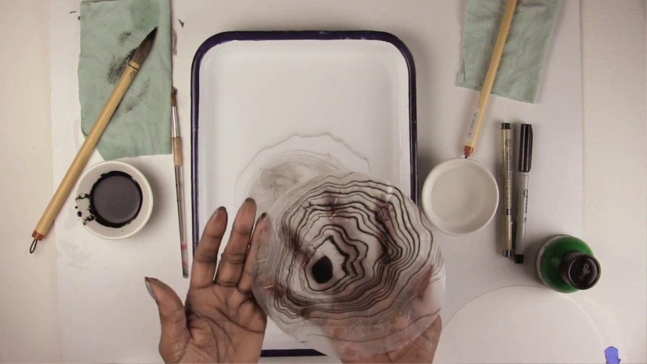 Floating Ink On Water Technique ( Suminagashi )