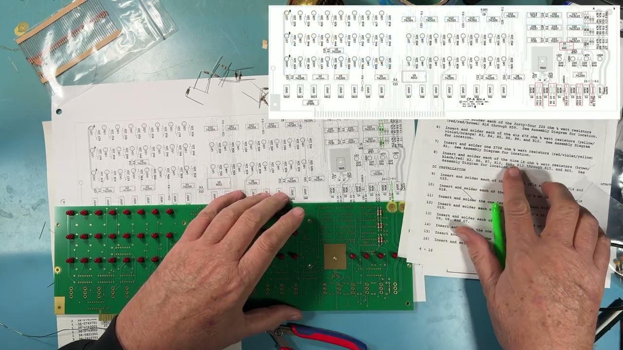 IMSAI 8080 - 3 - Reproduction CP-A (Control Panel) assembling the resistors