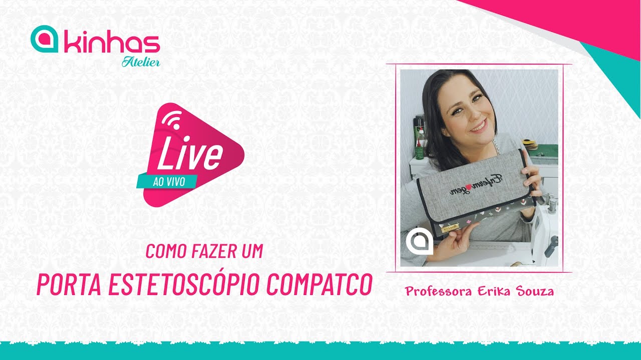 Como Fazer um Porta Estetoscópio Compacto | Erika Souza | Kinhas Atelier