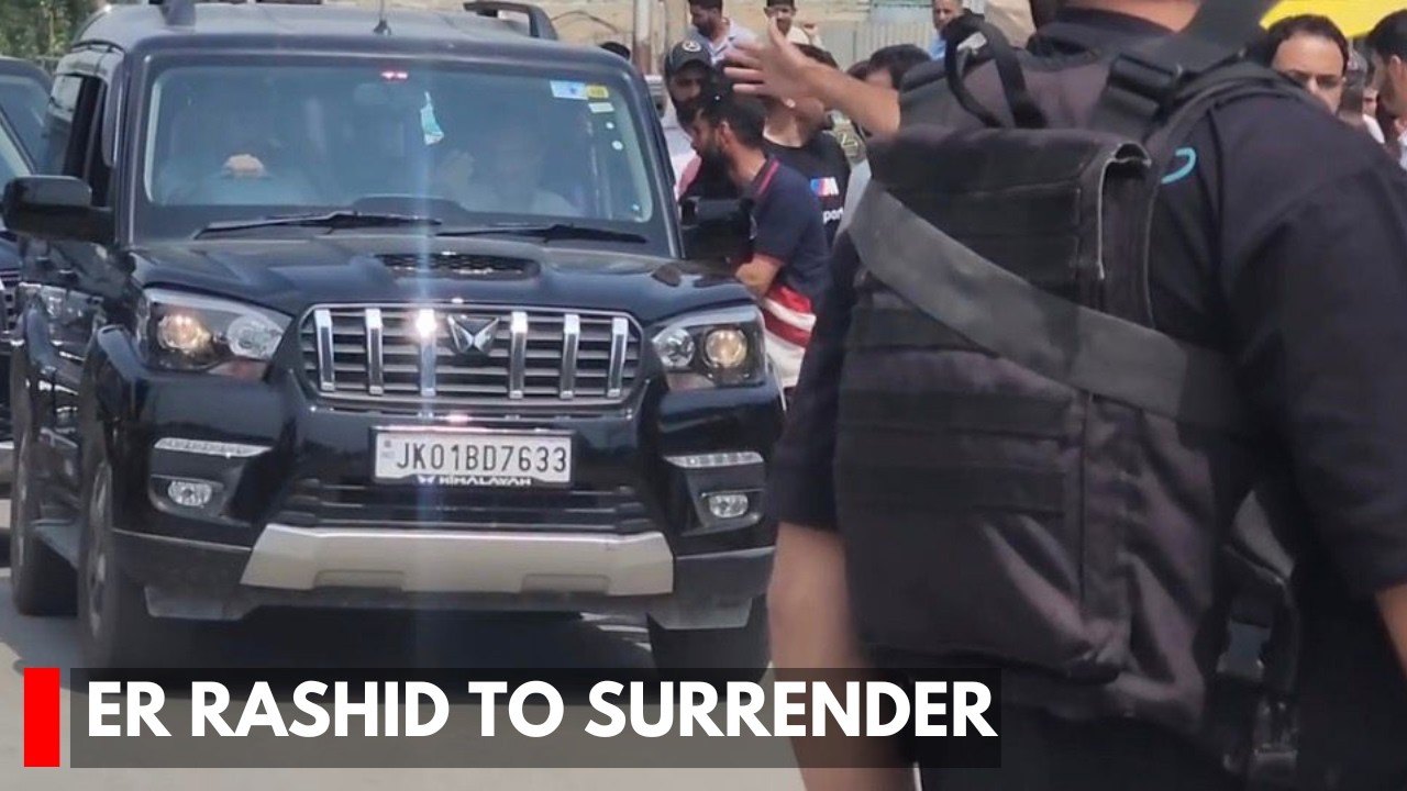 Er Rashid Leaves Home To Surrender Before Tihar Jail Authorities