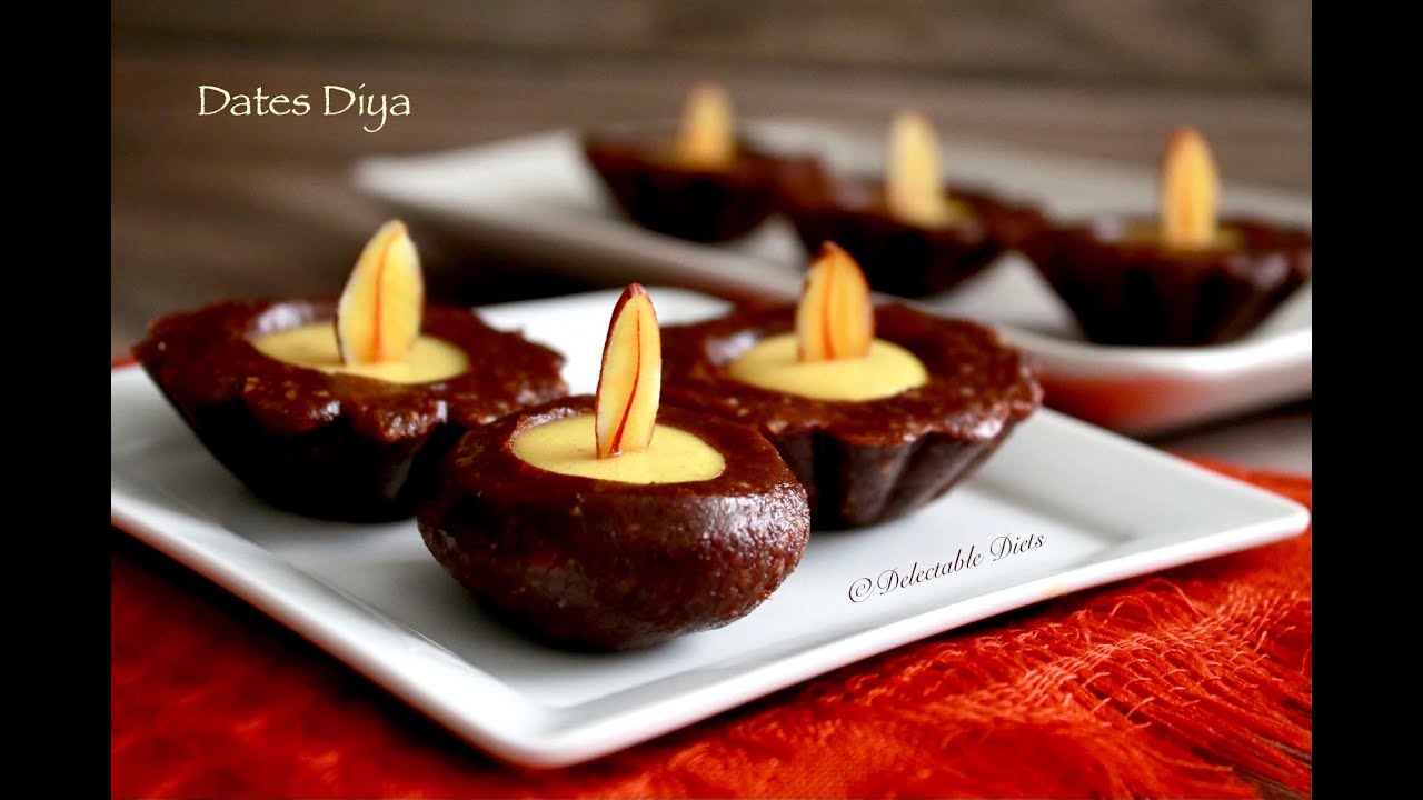 Dates Diya | Edible Diya | No bake Diya Tart | Chocolate Diya | Diwali Special | Delectable Diets