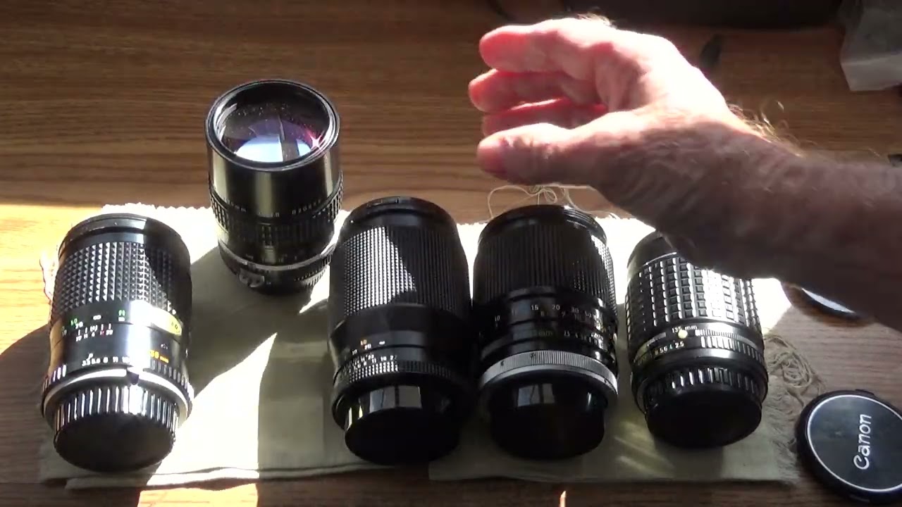 Five 135mm lenses