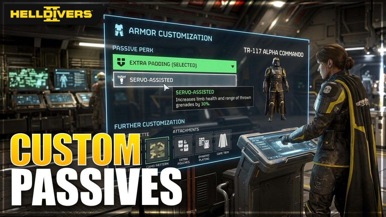 В Helldivers 2 с новым обновлением появились настройки брони и пассивных бонусов