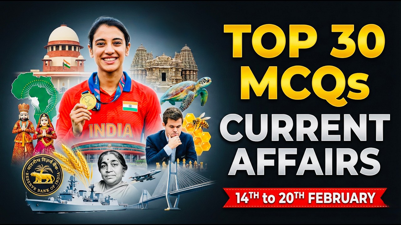 TOP 30 MCQs on WEEKLY CURRENT AFFAIRS 2026 | Current Affairs 2026 MCQs | GK Question