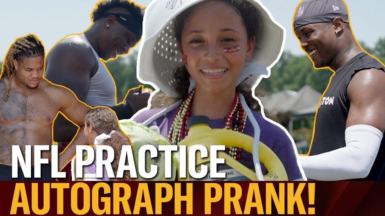 AUTOGRAPH PRANK! Young Fan Goes Undercover to Get Players to Sign Random Objects | NFL