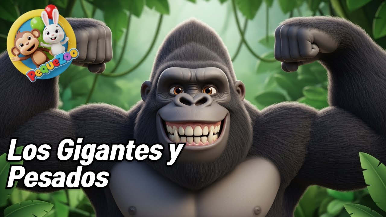 Los Gigantes y Pesados | Canci&oacute;n de Animales para Ni&ntilde;os 🐻🦍🐘🦏 | M&uacute;sica Infantil | PeQueZoo