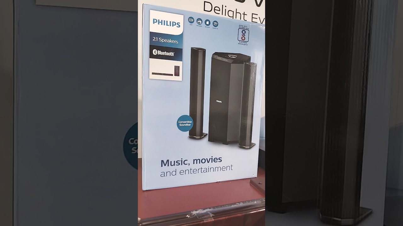 Philips 2.1 Speaker Bluetooth Convertible Soundbar Music movie and entertainment #shorts