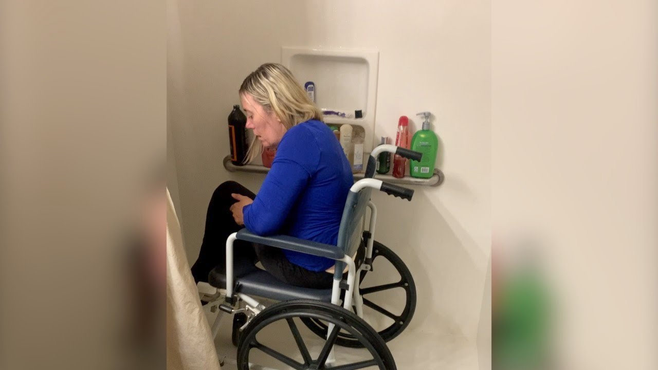 My Roll-in Shower Setup - Sharon Malone, T5 Complete Paraplegic from Arizona, USA