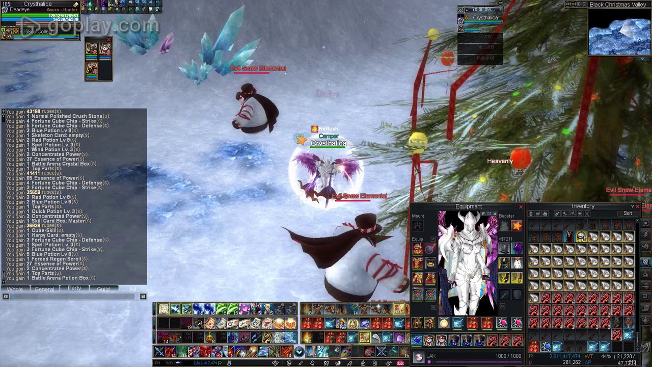 Rappelz Crysthalica Christmas Event Farming at Black Vally Dungeon ~ Server Unicorn.