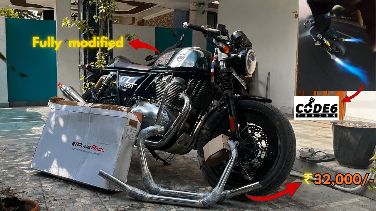 Full System Exhaust for Continental GT 650 | Worth ₹32,000 | Installing  Moto torque + Powerrage🔥