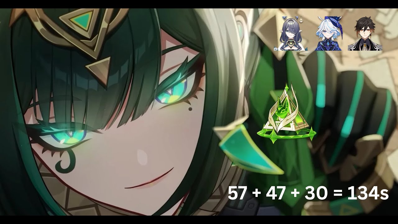 [6.2 Spiral Abyss] C0R1 Nefer continuous second half speedrun (57 + 47 + 30 = 134s)