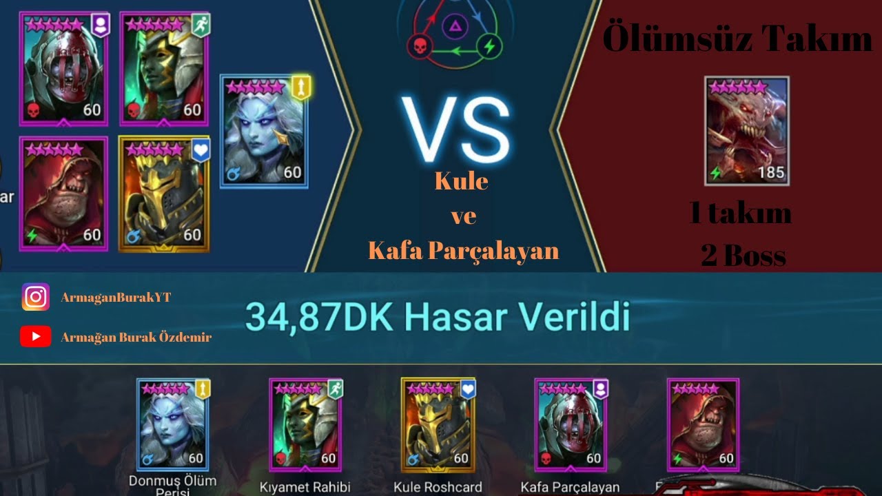 Raid Shadow Legends Ölümsüz Takım - Kule ve Kafa Parçalayan Ölümsüz Takım - Hız ve Ustalık Ayarları