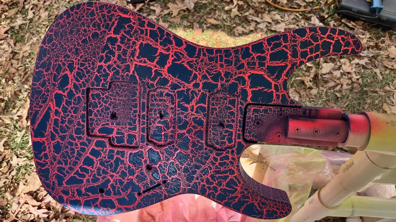 Mess-ups with my first guitar repaint - Montana Crackle 
