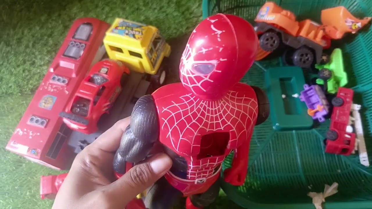 Mobil mobilan truck, Beko, Bulldozer, pemadam kebakaran, Bus, mobil polisi , Spiderman 