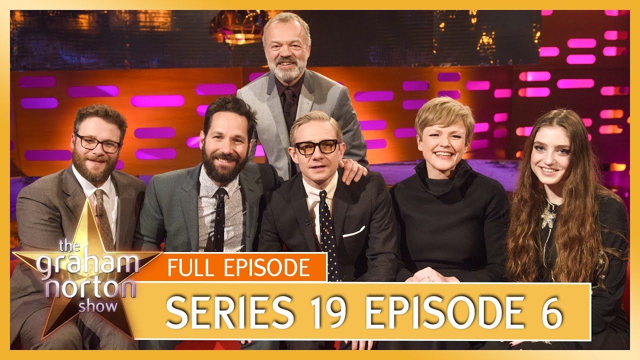 S19 E06 - The Graham Norton Show | Full Episode | Seth Rogen, Paul Rudd, Martin Freeman