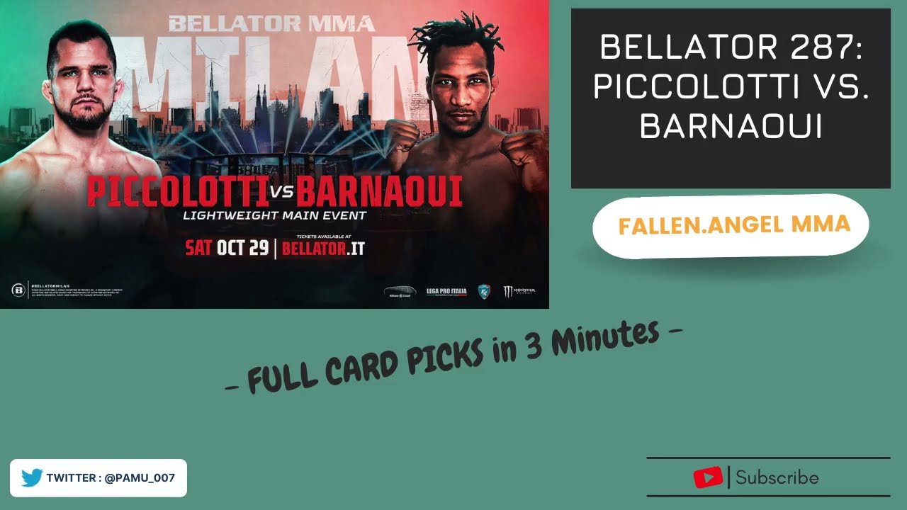 Bellator 287: Piccolotti vs. Barnaoui | Full Card Fight Predictions in 3 Minutes