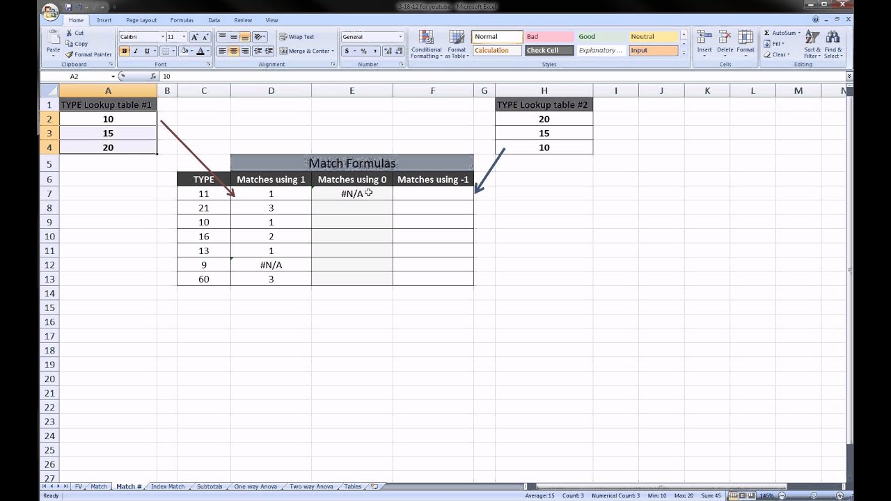 Excel - Match Function   (lesson #2)