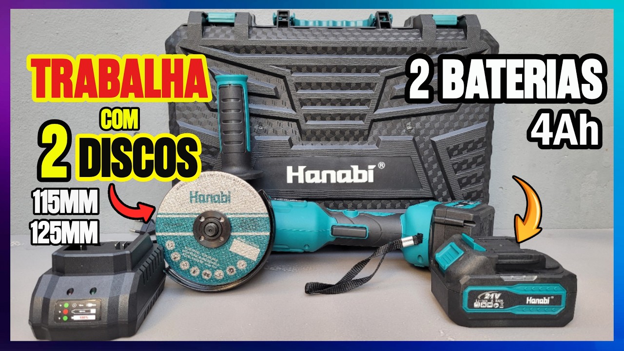 Não gostei... AMEI! Esmerilhadeira a BATERIA Hanabi com 3 VELOCIDADES