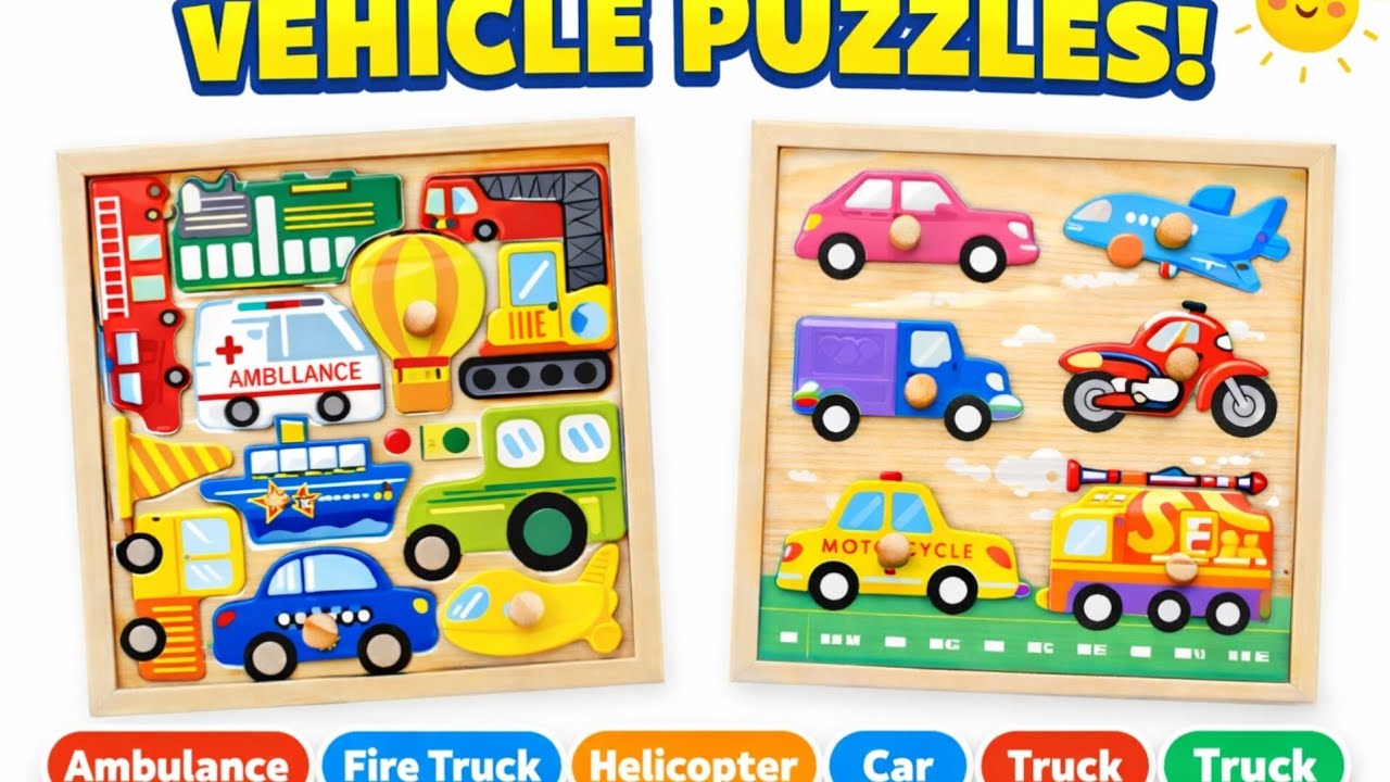 Kids Wooden Transport Puzzle 🚗🧩