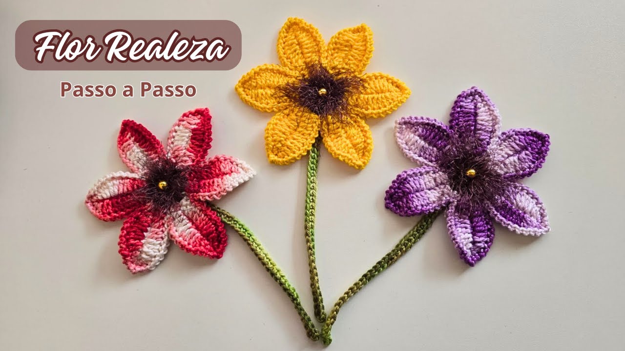FLOR DE CROCHÊ REALEZA! REGRAVAÇÃO! - Passo a Passo - Alvenir Svagera