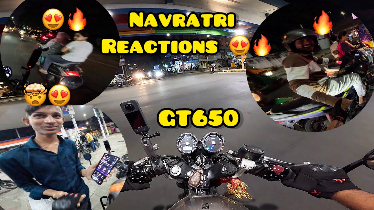Navratri Reactions on GT650🔥🤯 | Loudest exhaust SSP😍 #gt650 #viralvideos #navratri #sauravjoshivlogs