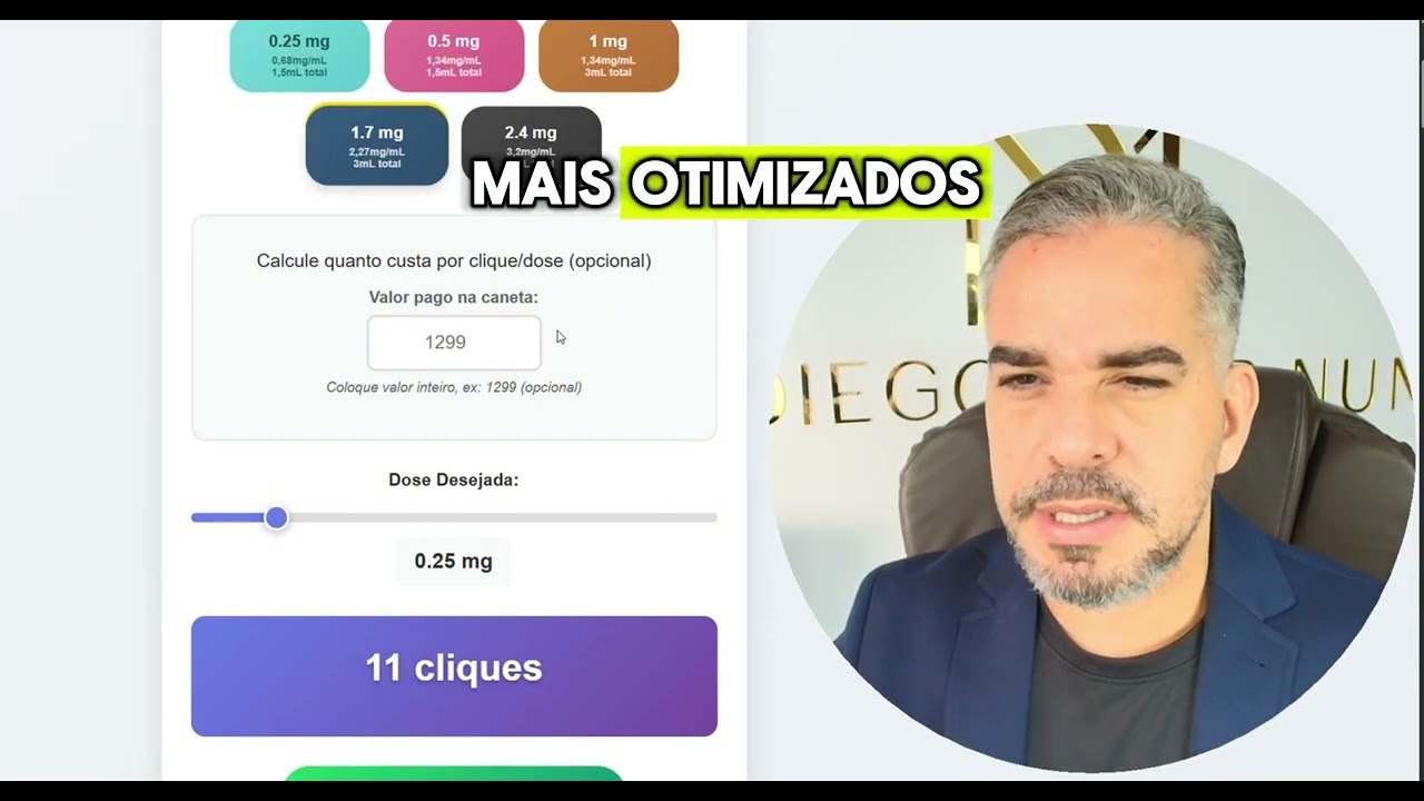 Calculadora de Cliques SEMAGLUTIDA (COM. Wegovy/Ozempic): converter doses com segurança e precisão