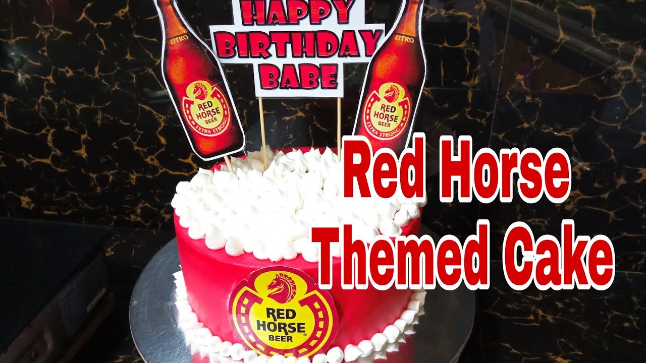 Red Horse Cake Design | Simple Red Horse Cake