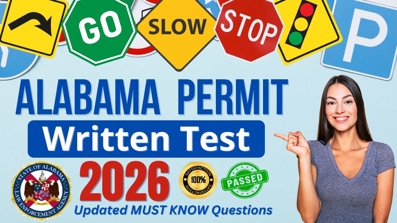 2026 Alabama Learner's Permit Test (50 MUST KNOW Practice Questions For Your ALEA DMV License Exam)