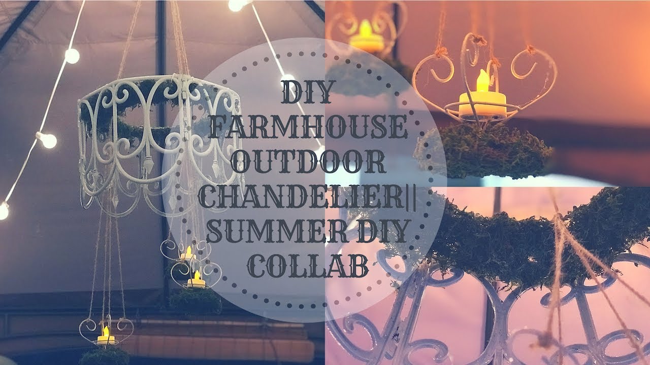 DIY DOLLAR TREE FARMHOUSE OUTDOOR CHANDELIER||SUMMER DIY COLLAB